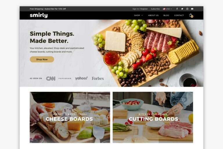 Home Entertaining Products eCommerce Web Design