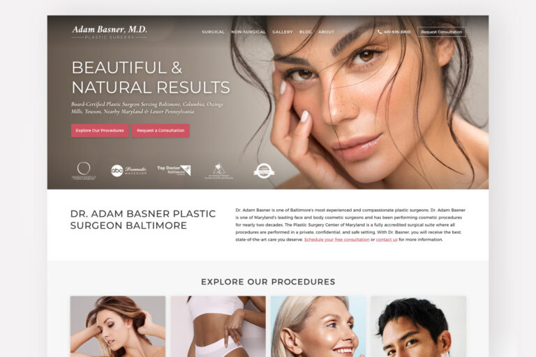Plastic Surgeon Homepage Redesign